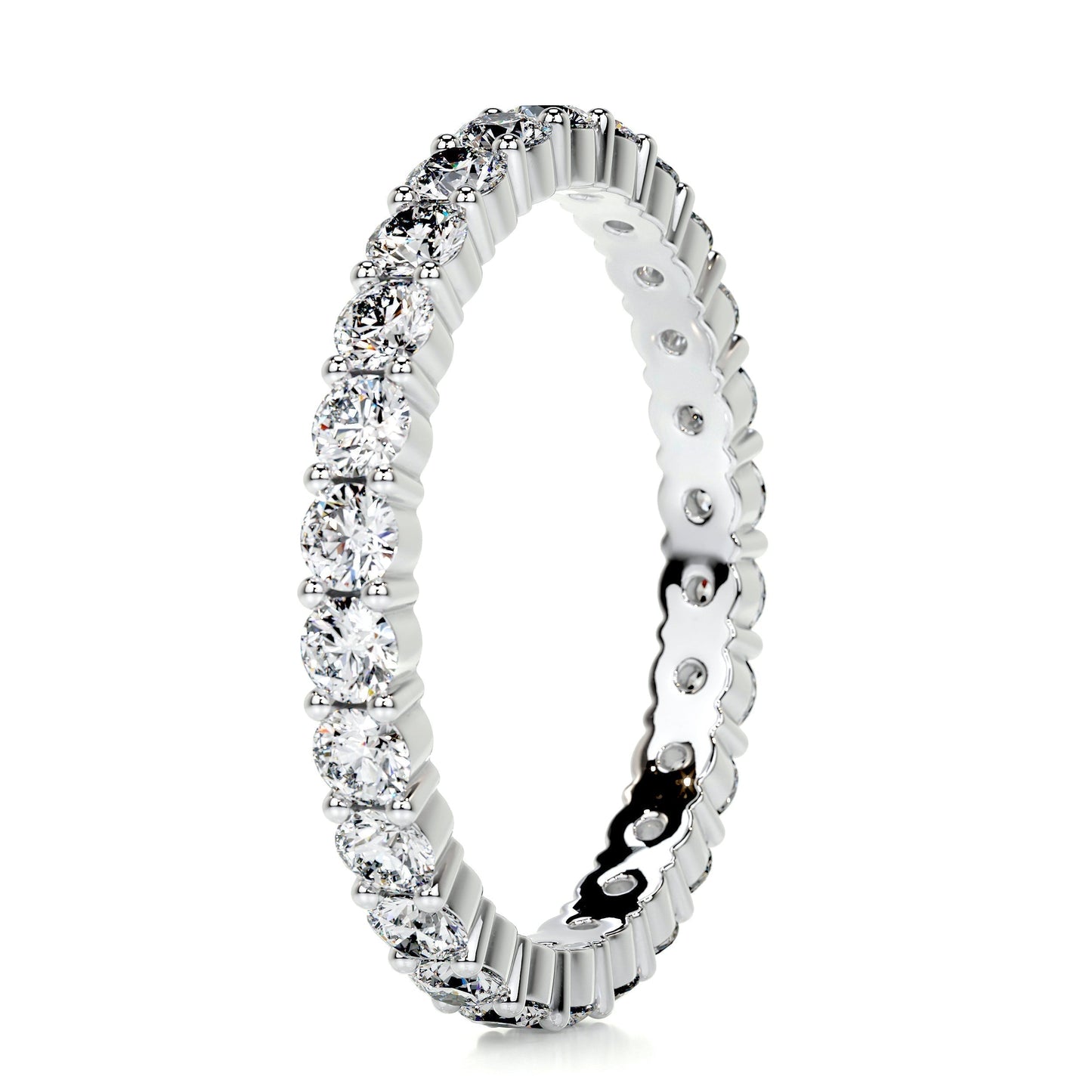 0.9 CT Round Full Eternity CVD EF/VVS Diamond Wedding Band 5