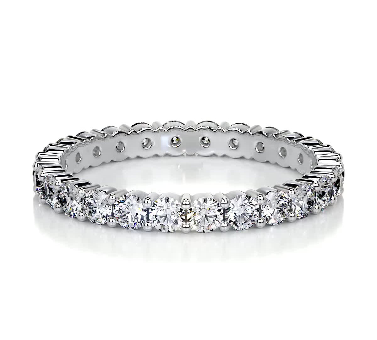 0.9 CT Round Full Eternity CVD EF/VVS Diamond Wedding Band 1