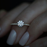 Round Cut Pave Lab Grown Diamond Engagement Ring