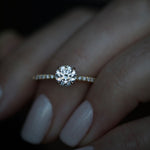 Round Cut Pave Lab Grown Diamond Engagement Ring
