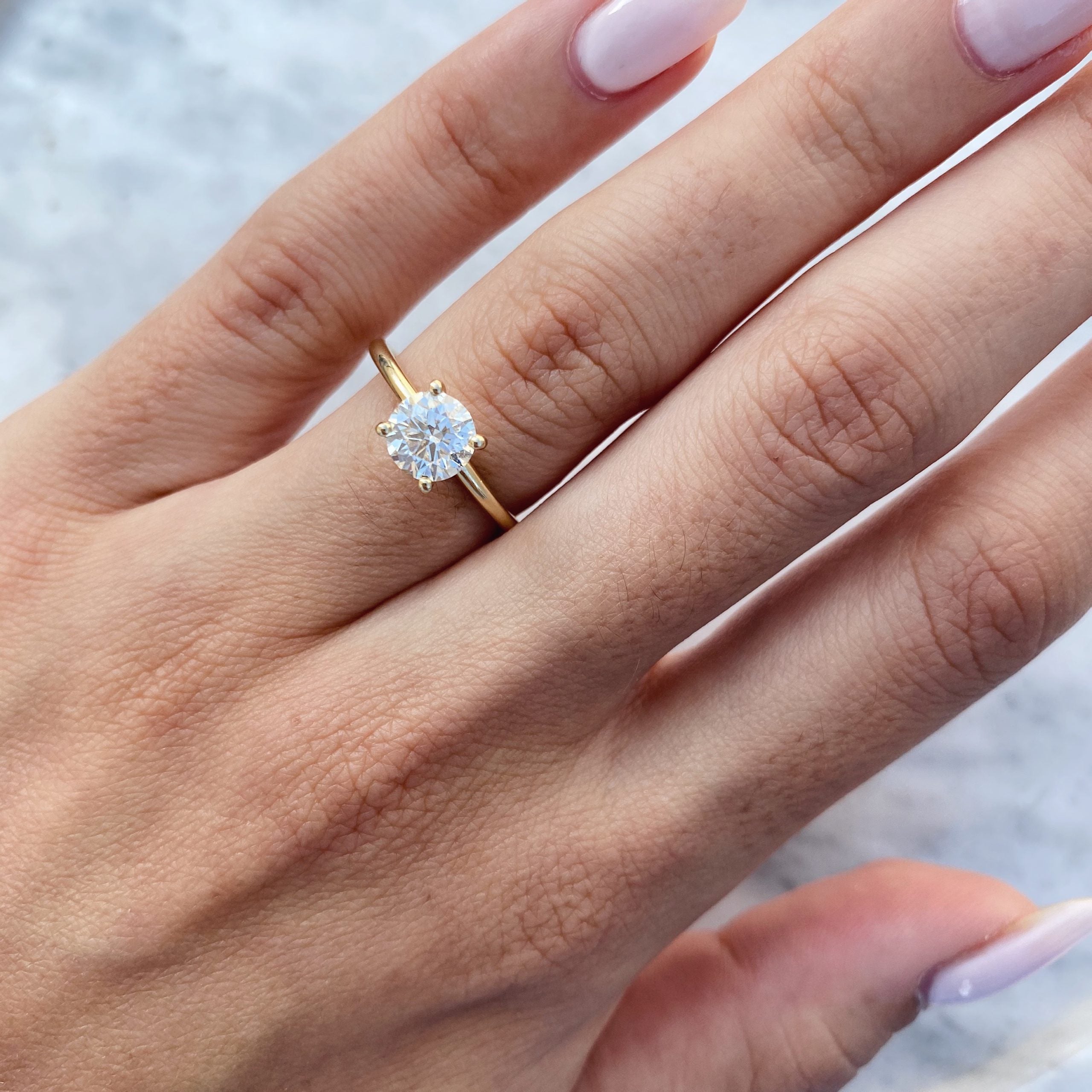 Round Hidden Halo Lab Grown Diamond Engagement Ring