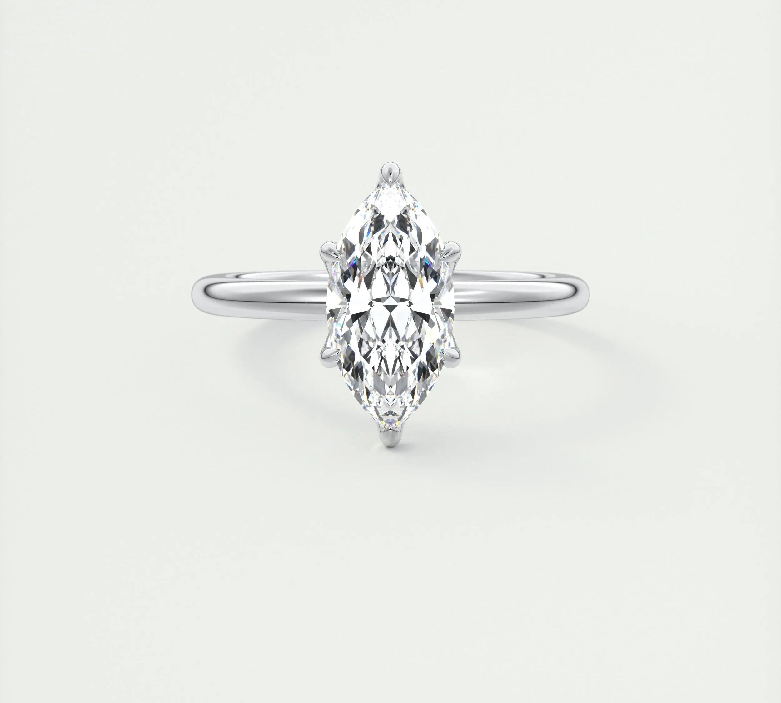 1.5 CT Marquise Solitaire CVD F/VS1 Diamond Engagement Ring 1