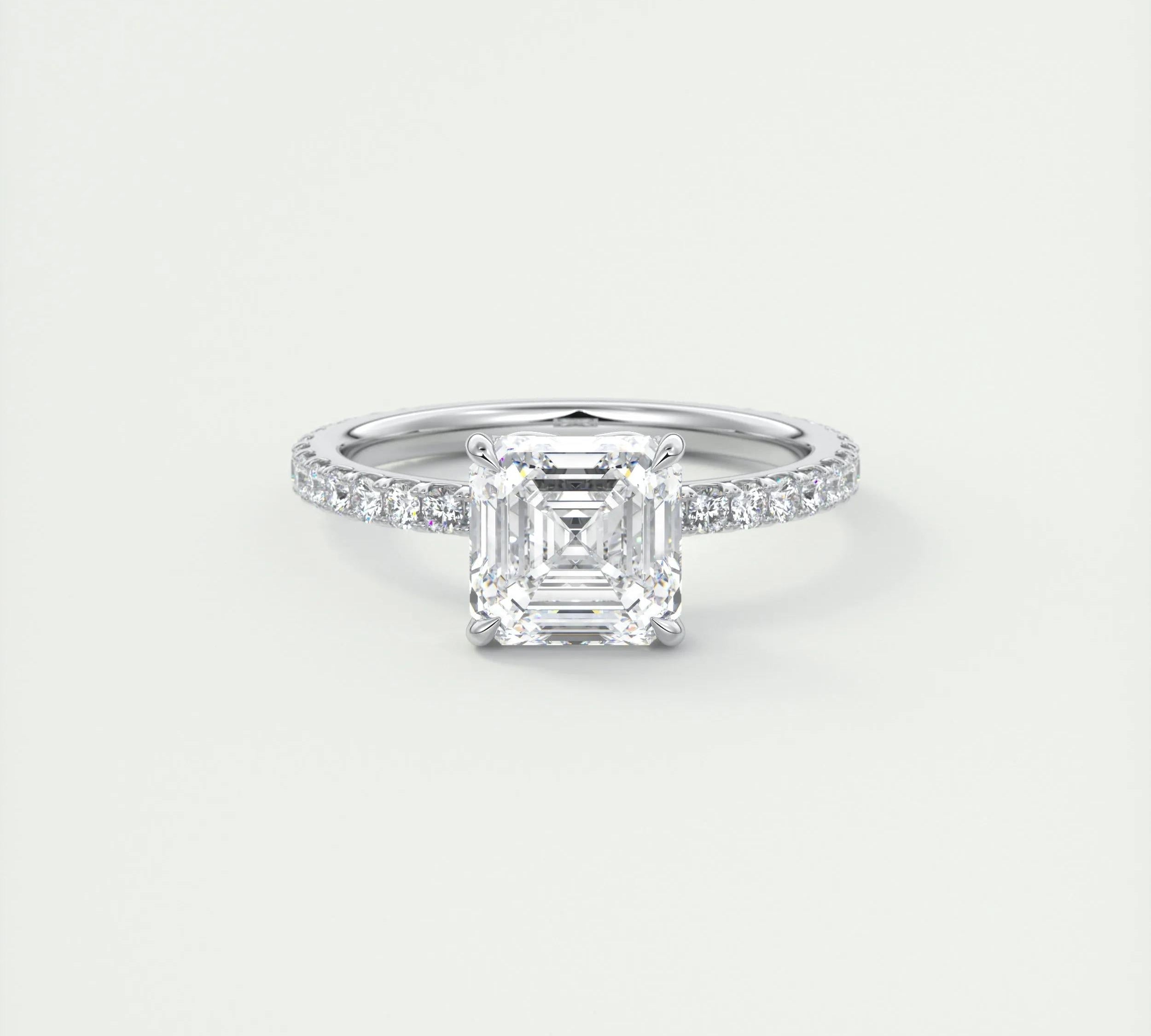 2 CT Asscher Solitaire CVD F/VS1 Diamond Engagement Ring 1