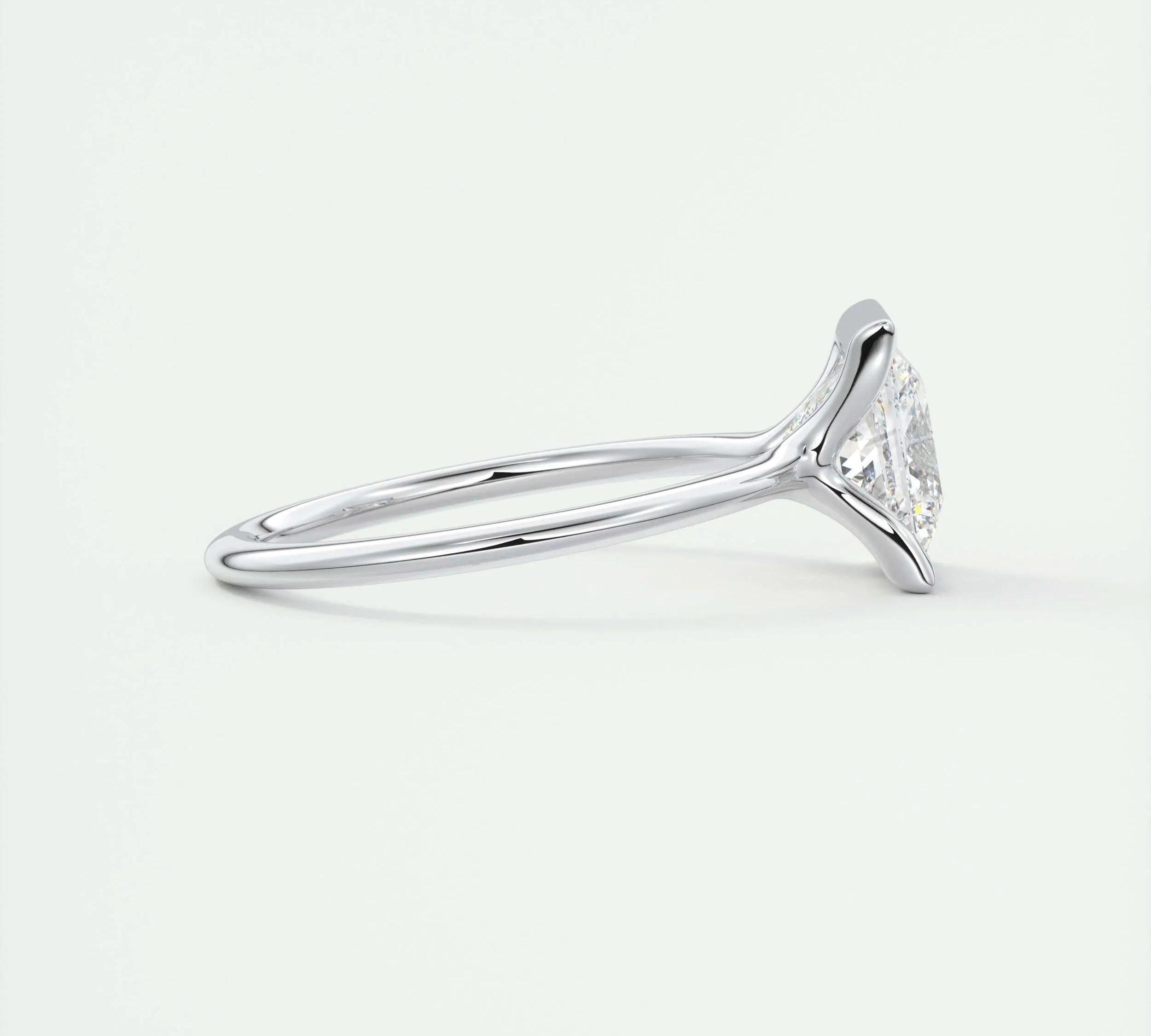 2 CT Princess Solitaire CVD F/VS1 Diamond Engagement Ring 2