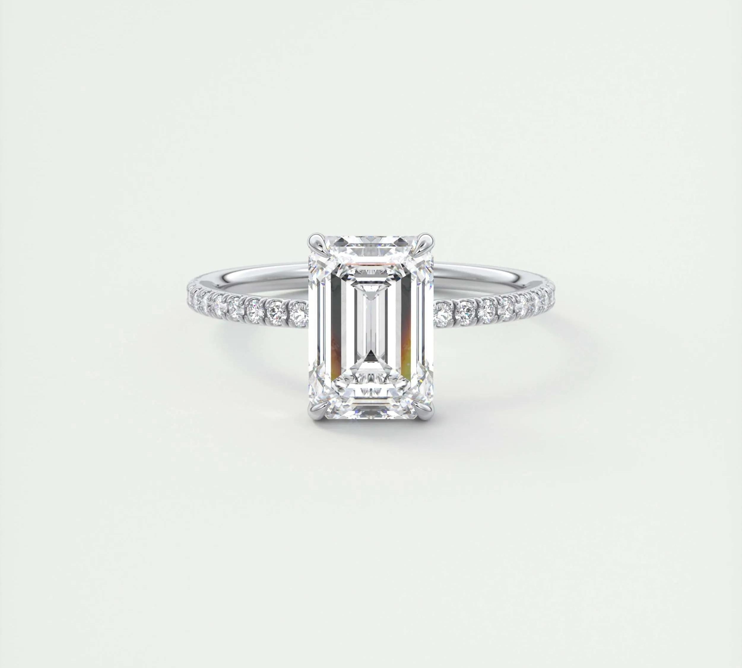 2 CT Emerald Solitaire CVD F/VS1 Diamond Engagement Ring 1