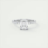 1.75 CT Emerald Solitaire CVD F/VS1 Diamond Engagement Ring 1