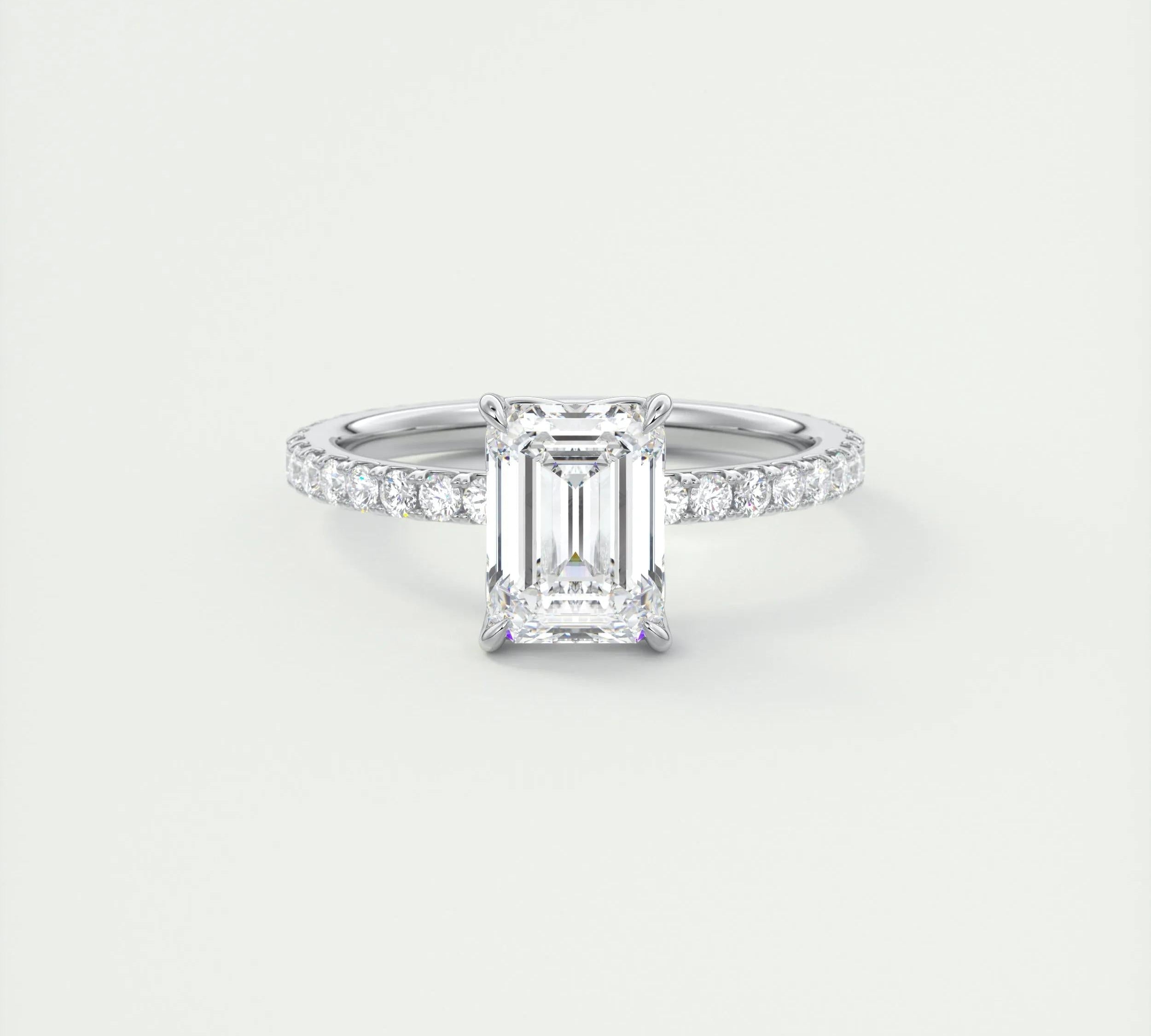 1.75 CT Emerald Solitaire CVD F/VS1 Diamond Engagement Ring 1