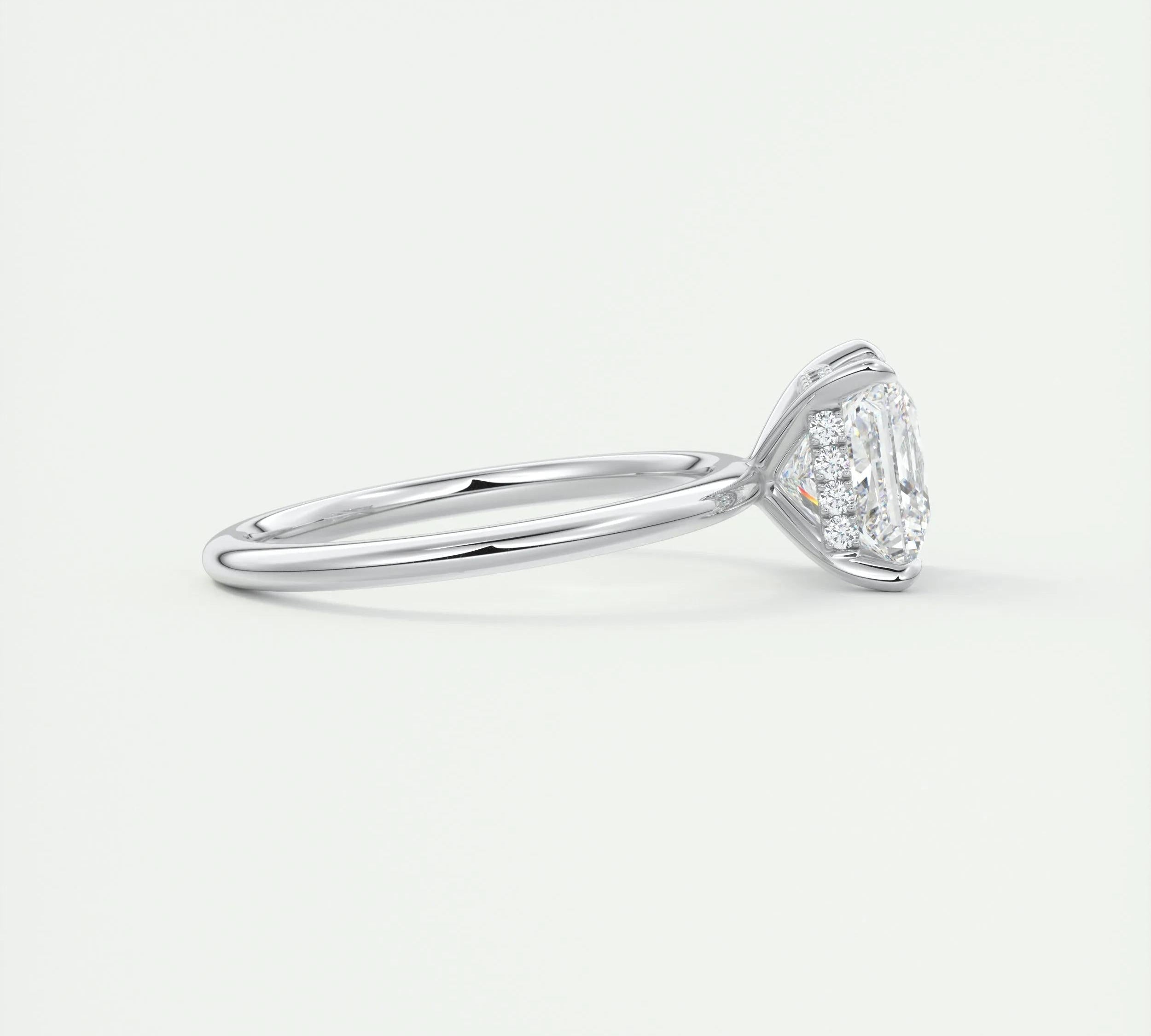 2 CT Princess Hidden Halo CVD F/VS1 Diamond Engagement Ring 2