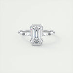 2 CT Emerald Three Stome CVD F/VS1 Diamond Engagement Ring 1