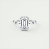 2 CT Emerald Three Stome CVD F/VS1 Diamond Engagement Ring 1