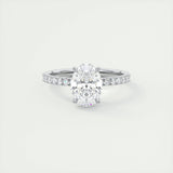 1.5 CT Oval Solitaire CVD F/VS1 Diamond Engagement Ring 1