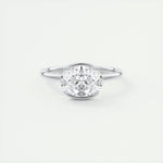 2 CT Oval Half Bezel CVD F/VS1 Diamond Engagement Ring 1
