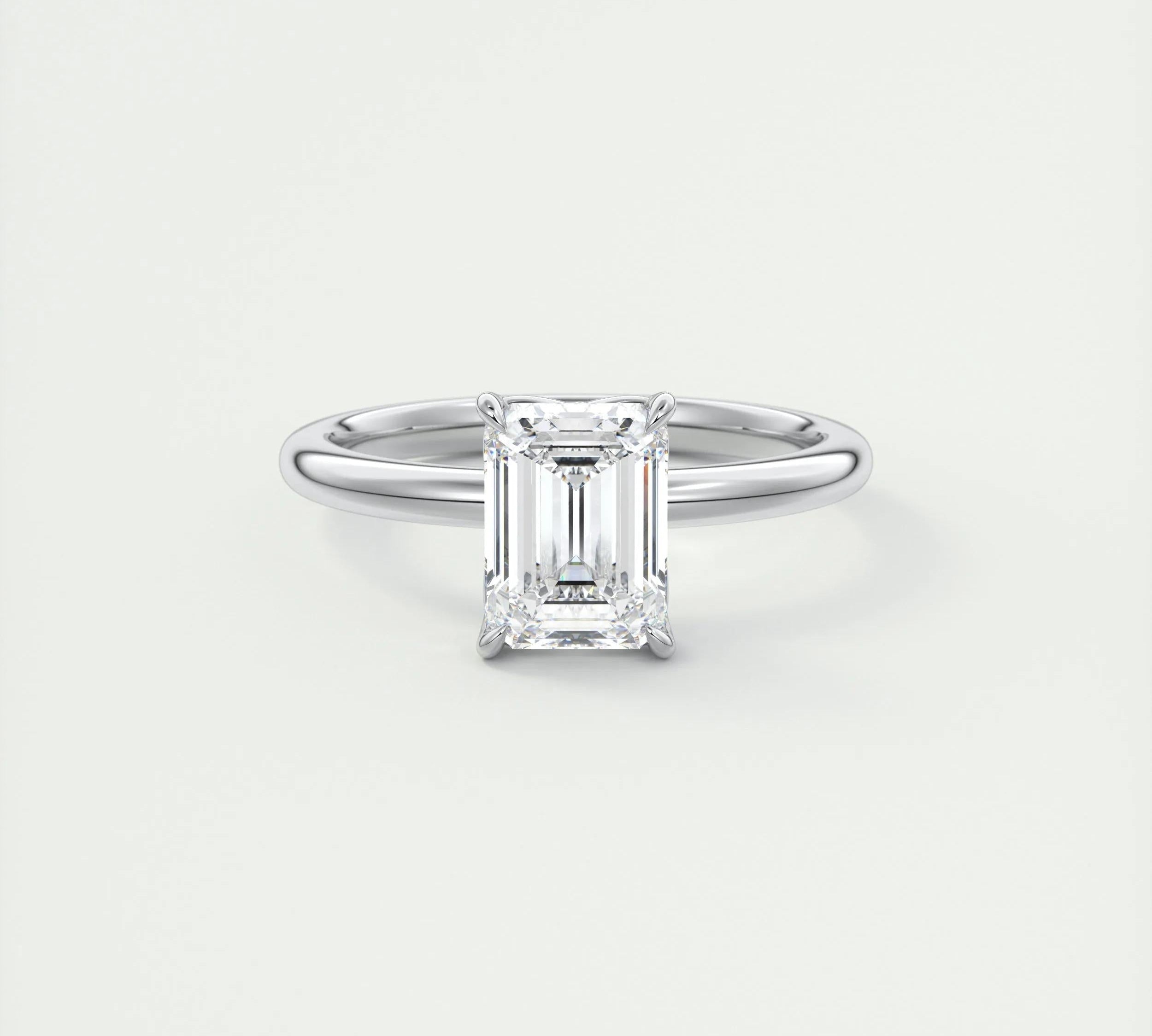 1.75 CT Emerald Solitaire CVD F/VS1 Diamond Engagement Ring 1