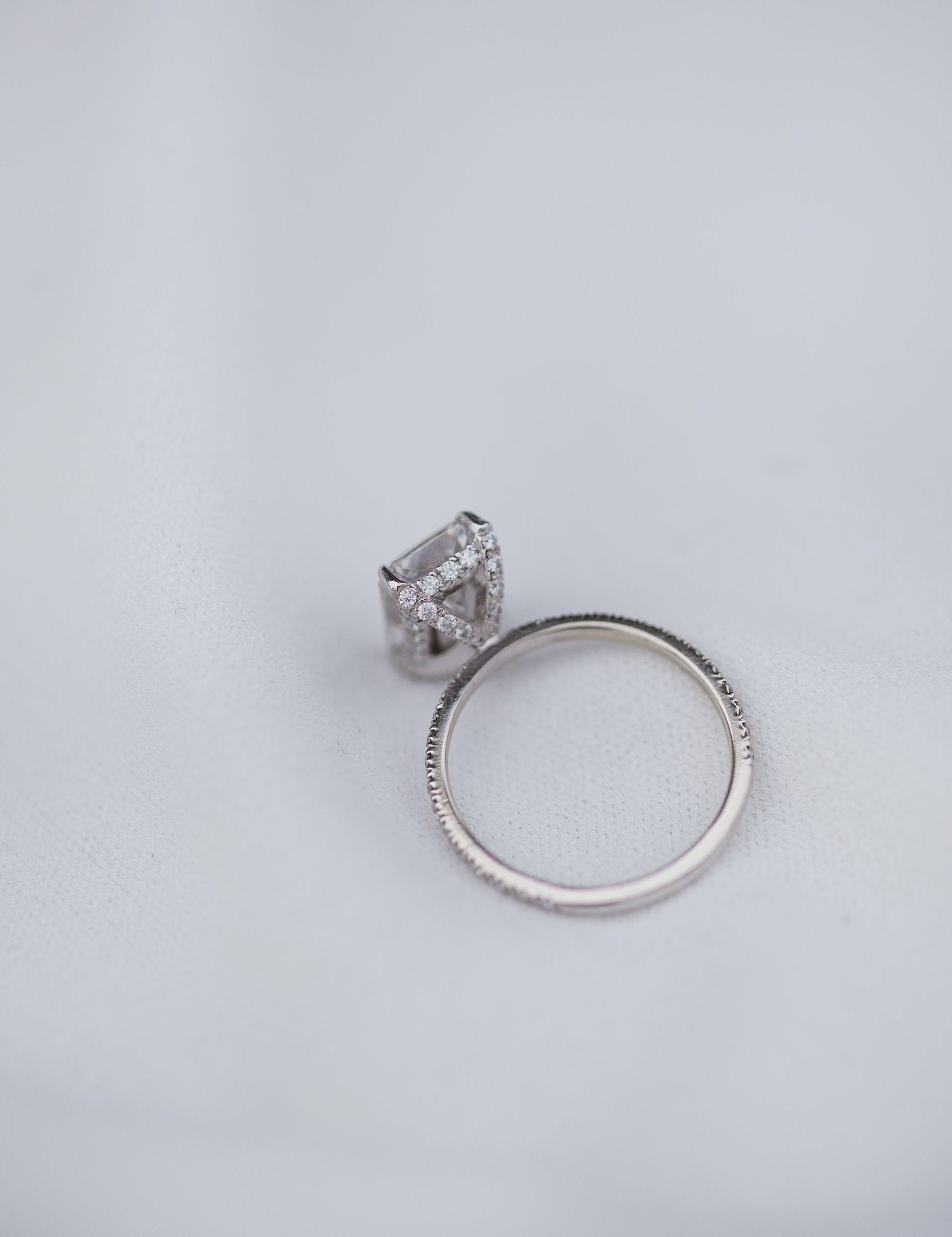 2.70 CT Radiant Solitaire Hidden Halo & Pave Moissanite Engagement Ring 2