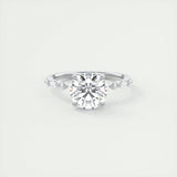 2 CT Round Solitaire CVD F/VS1 Diamond Engagement Ring 1