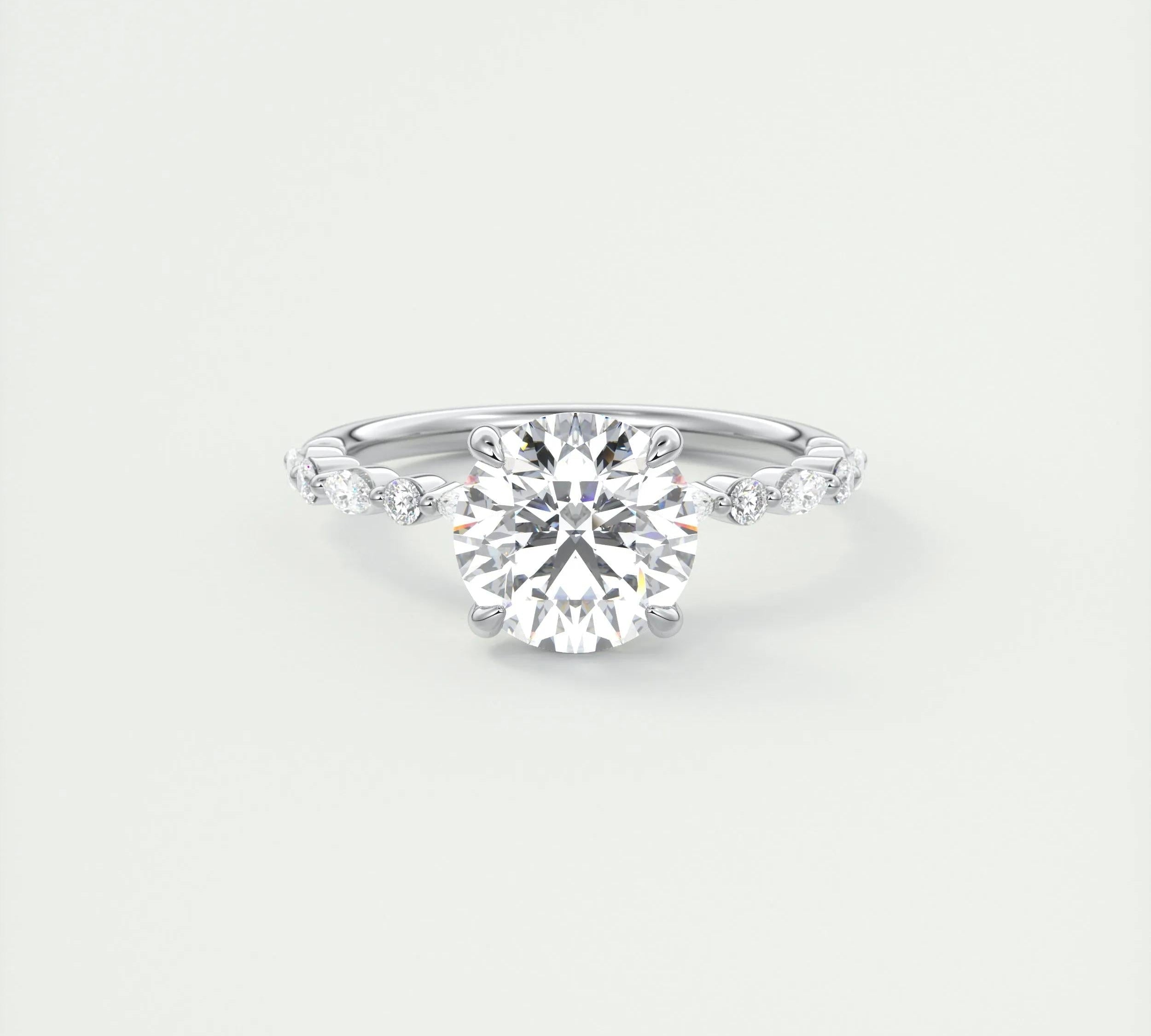 2 CT Round Solitaire CVD F/VS1 Diamond Engagement Ring 1