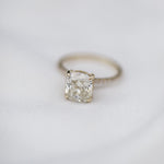 2.77 CT Cushion Solitaire Pave Moissanite Engagement Ring 3