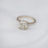 2.77 CT Cushion Solitaire Pave Moissanite Engagement Ring 3