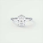 2 CT Oval Three Stone CVD F/VS1 Diamond Engagement Ring 1
