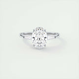 2 CT Oval Three Stone CVD F/VS1 Diamond Engagement Ring 1