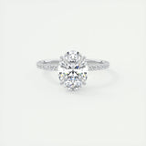 2 CT Oval Solitaire CVD F/VS1 Diamond Engagement Ring 1