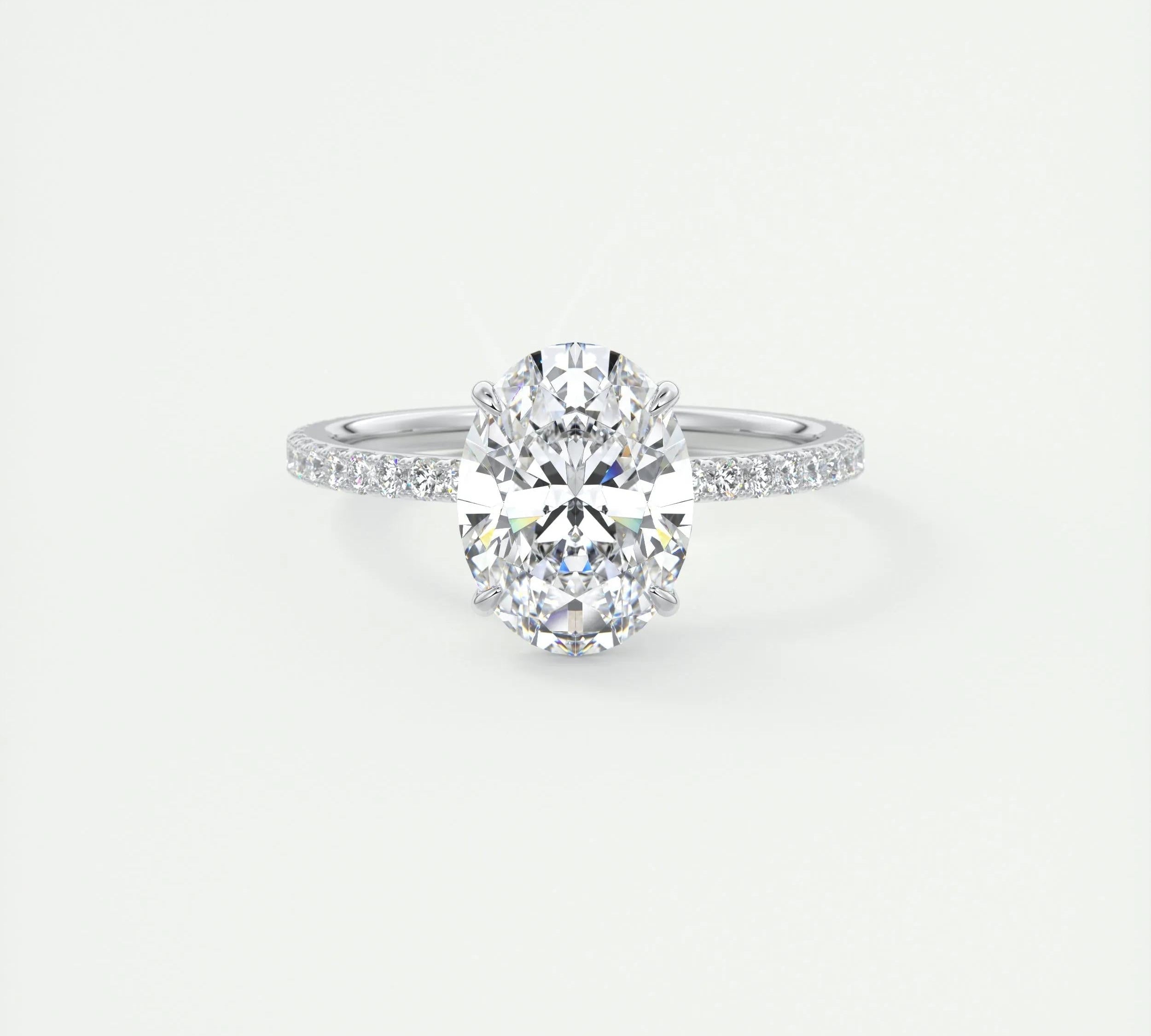 2 CT Oval Solitaire CVD F/VS1 Diamond Engagement Ring 1