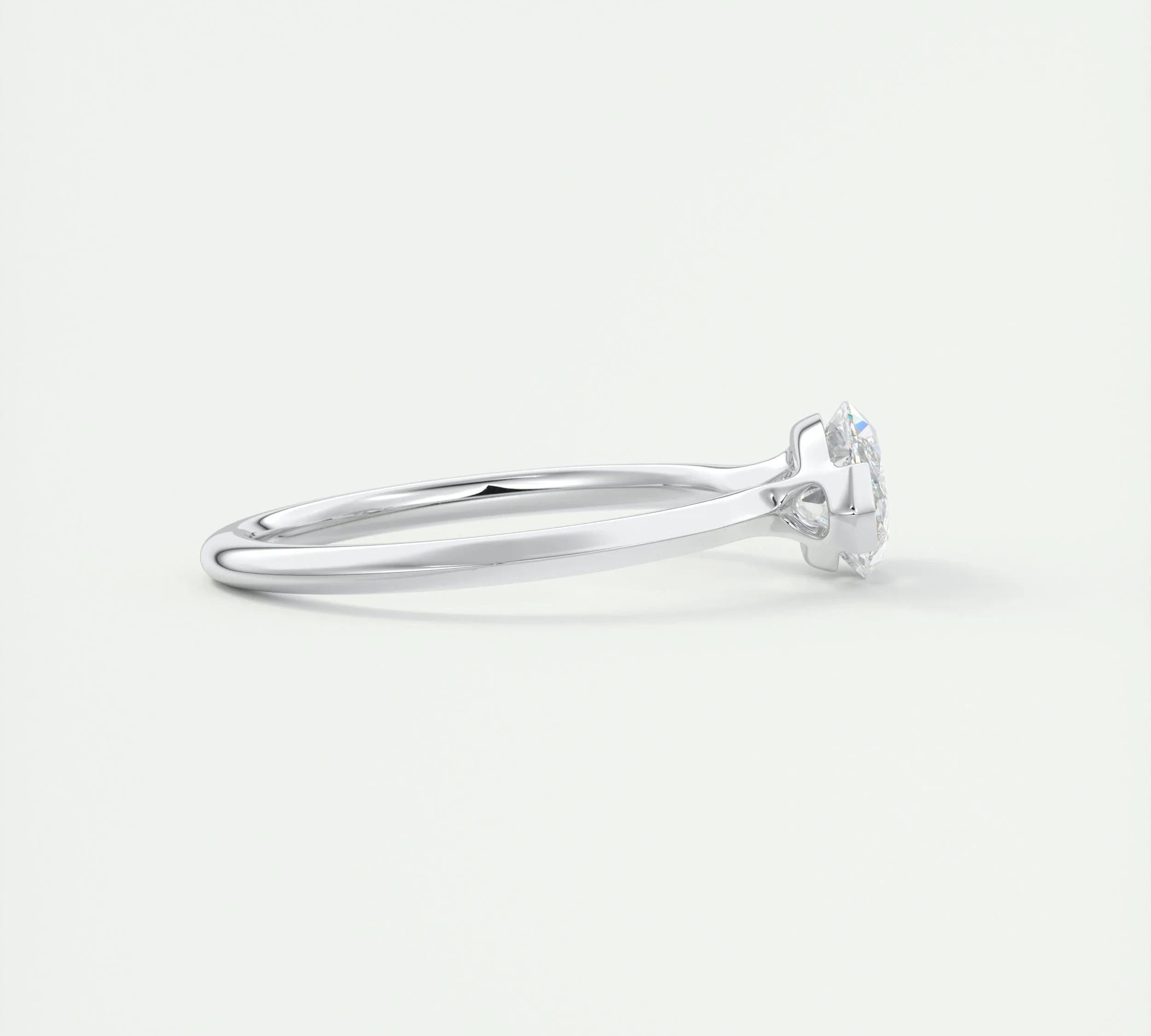 2 CT Marquise Half Bezel CVD F/VS1 Diamond Engagement Ring 3