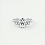1.5 CT Round 3 Stones CVD F/VS1 Diamond Engagement Ring 1