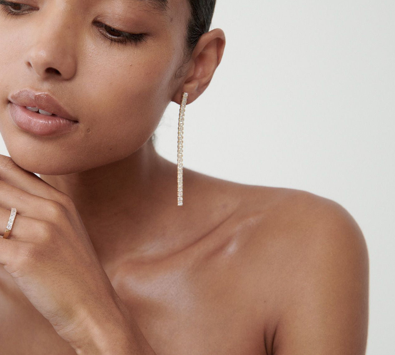 9.0 TCW Round Cut Lab Grown Tennis Drop Earrings