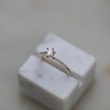 Round Cut Pave Lab Grown Diamond Engagement Ring