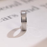 Delicate Men's Wedding Band Brushed in Solid Gold 7