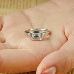 Stunning 1.0 - 2.0 CT Emerald Moissanite Engagement Ring with Bezel Design 4