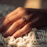 Round Hidden Halo Moissanite Engagement Ring