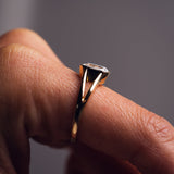 Emerald Solitaire & Split Shank Moissanite Engagement Ring