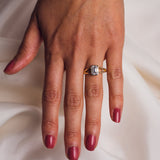 Emerald Solitaire & Split Shank Moissanite Engagement Ring