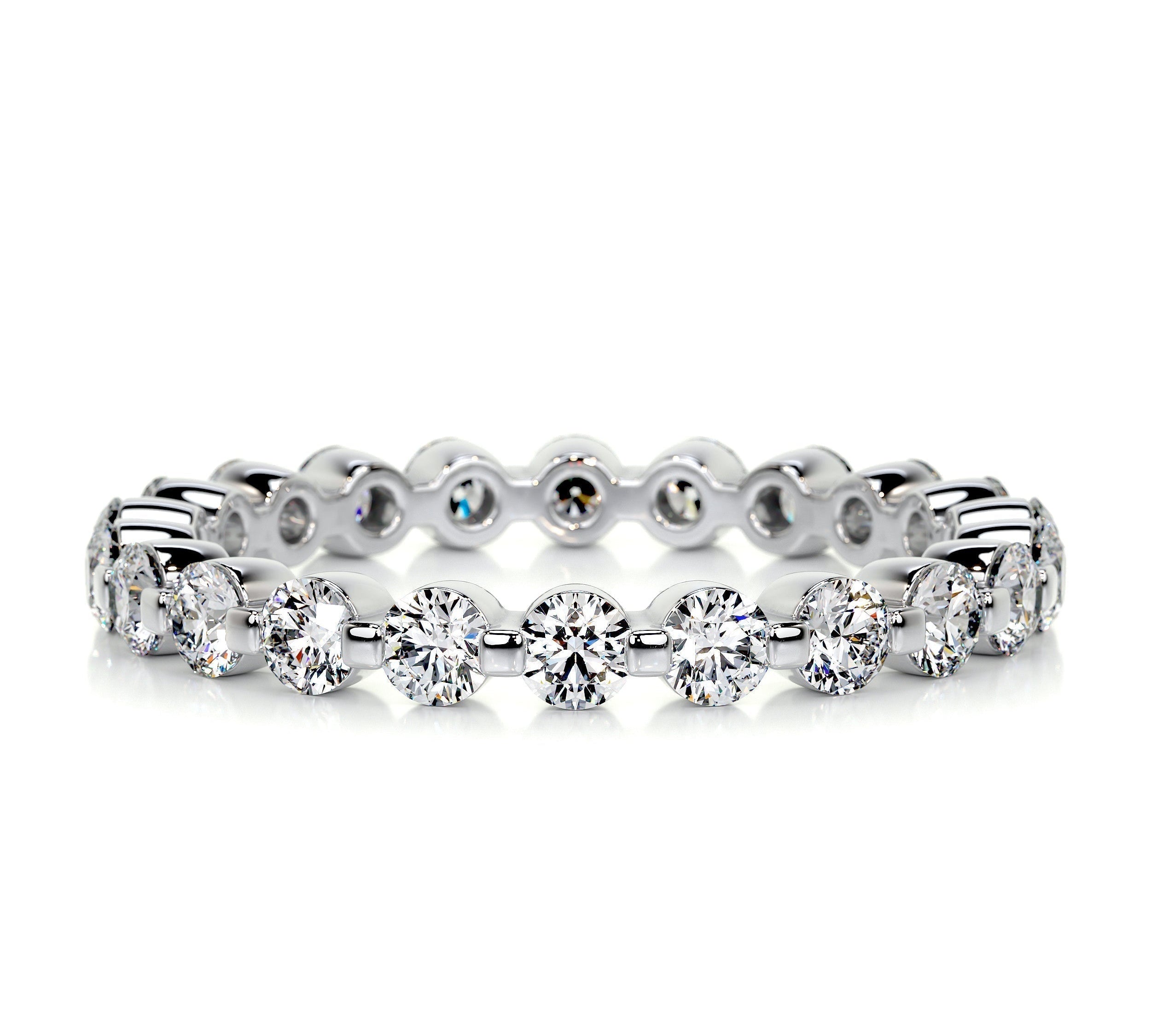 1 CT Round Full Eternity CVD EF/VVS Diamond Wedding Band 1