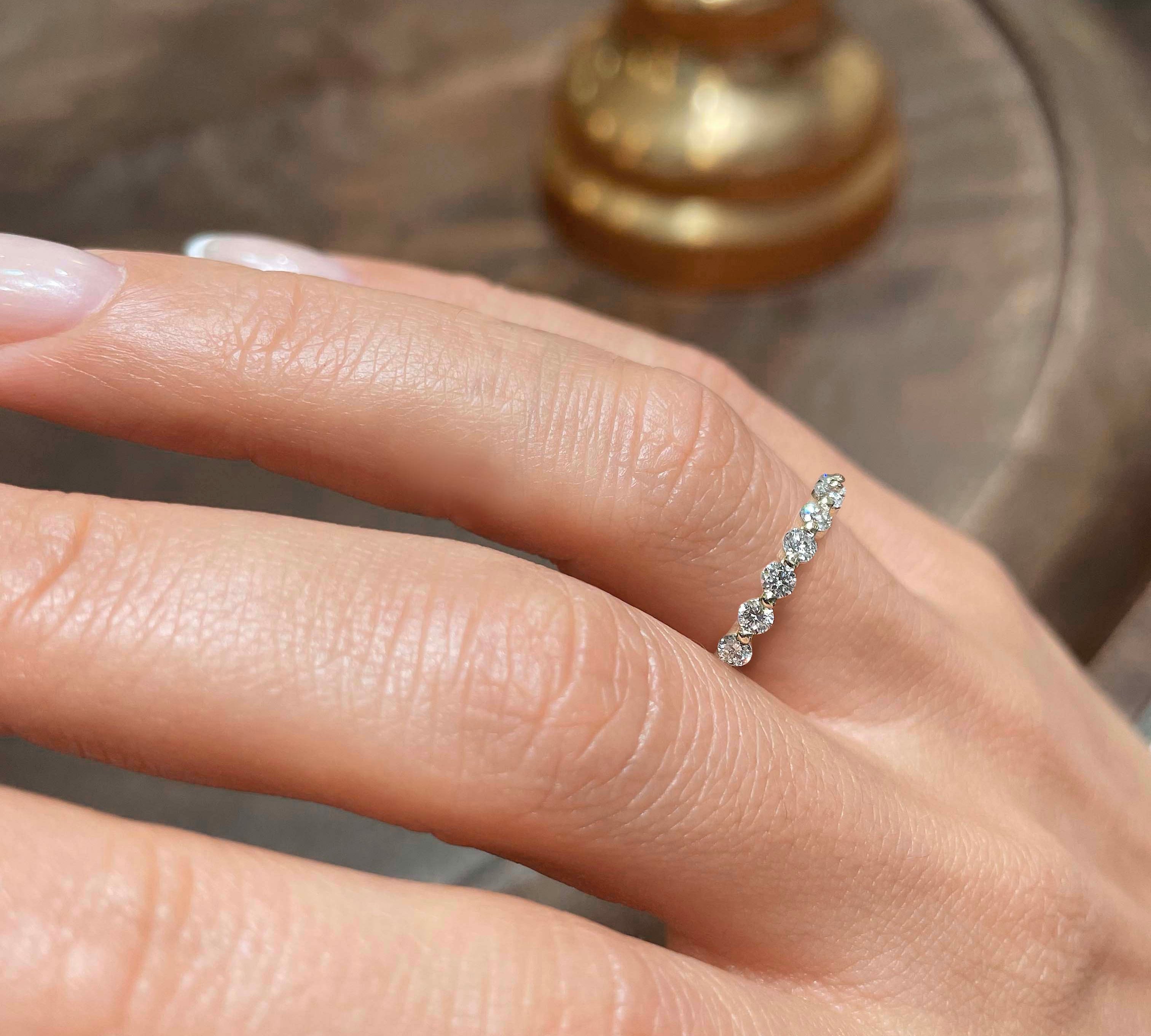 1 CT Round Full Eternity CVD EF/VVS Diamond Wedding Band 2