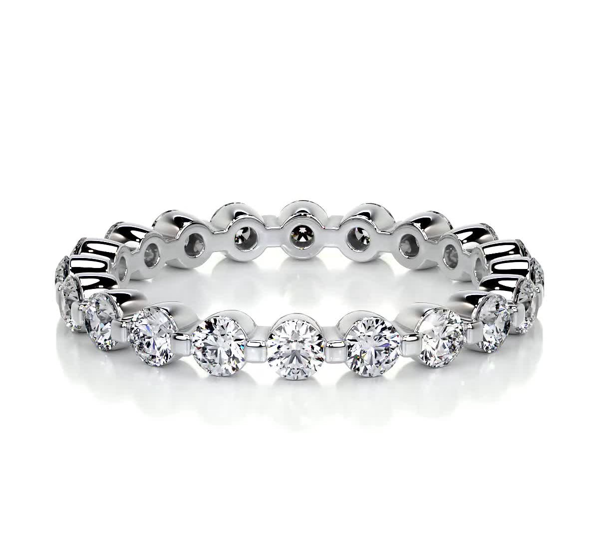 1.75 CT Round Full Eternity CVD EF/VVS Diamond Wedding Band 1