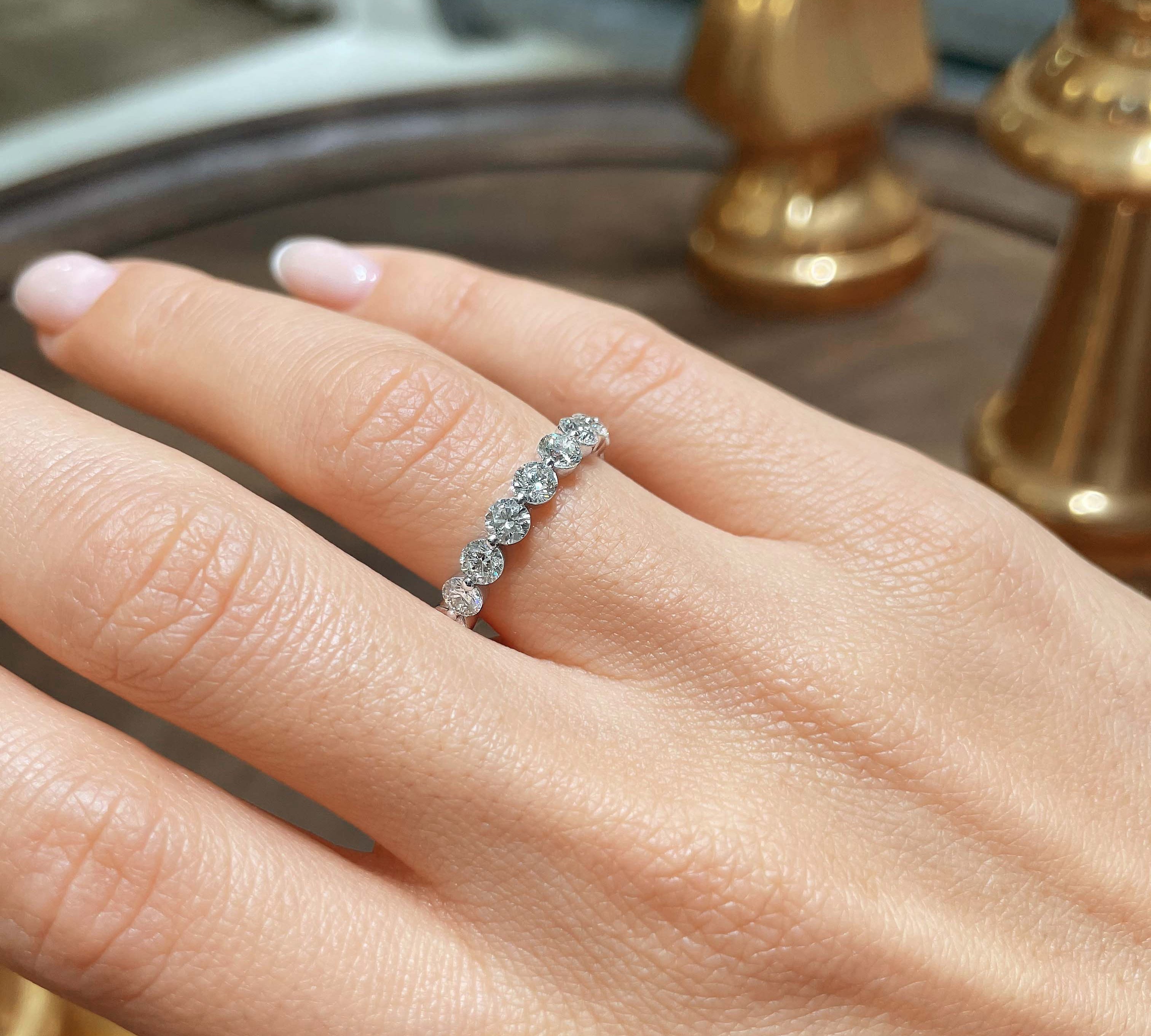 2 CT Round Half Eternity CVD EF/VVS Diamond Wedding Band 3