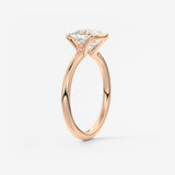 Cushion Half Bezel Lab Grown Diamond Engagement Ring