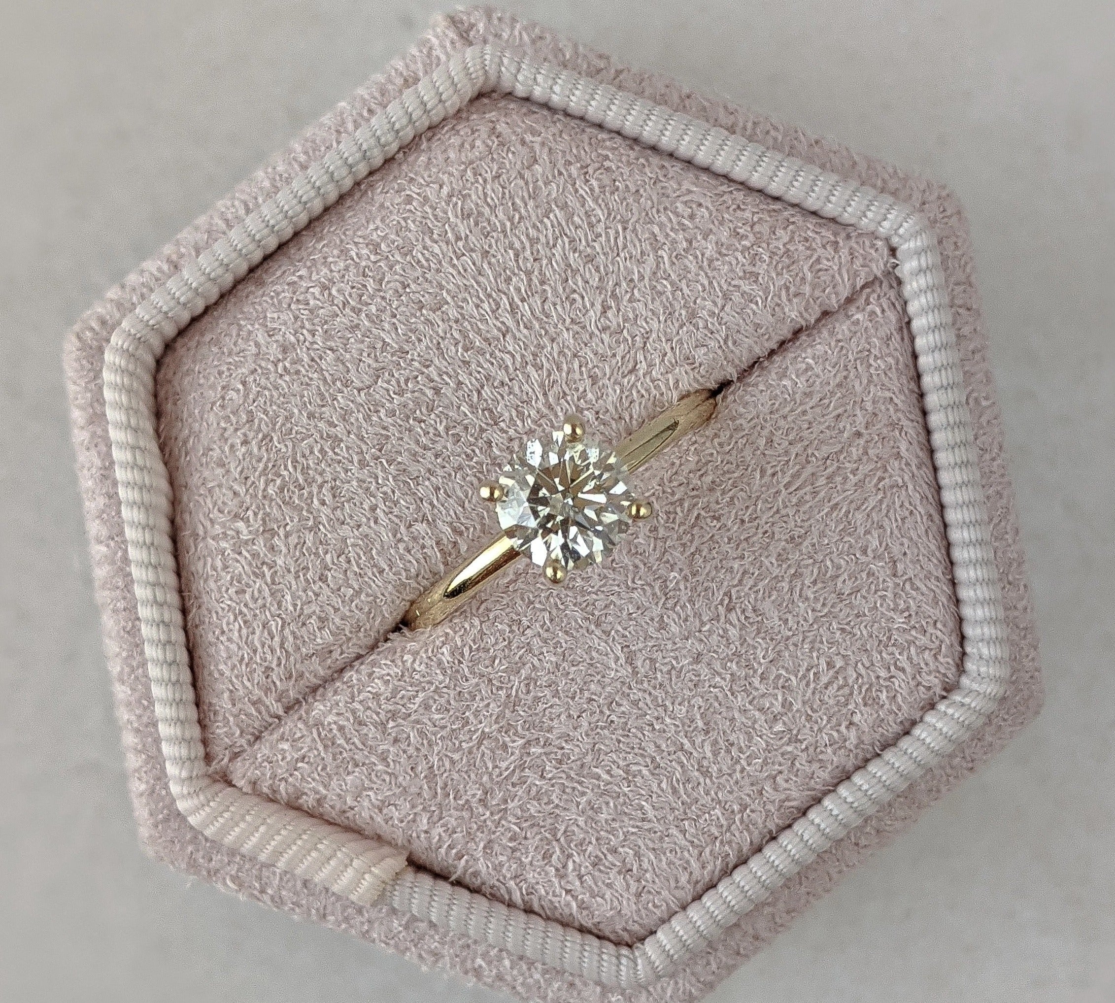 Round Hidden Halo Lab Grown Diamond Engagement Ring