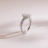 Stunning 1.0 - 2.0 CT Emerald Moissanite Engagement Ring with Pave Design 7