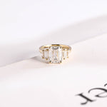 Stunning 1.0 - 2.0 CT Emerald Moissanite Engagement Ring With Cluster Design 1