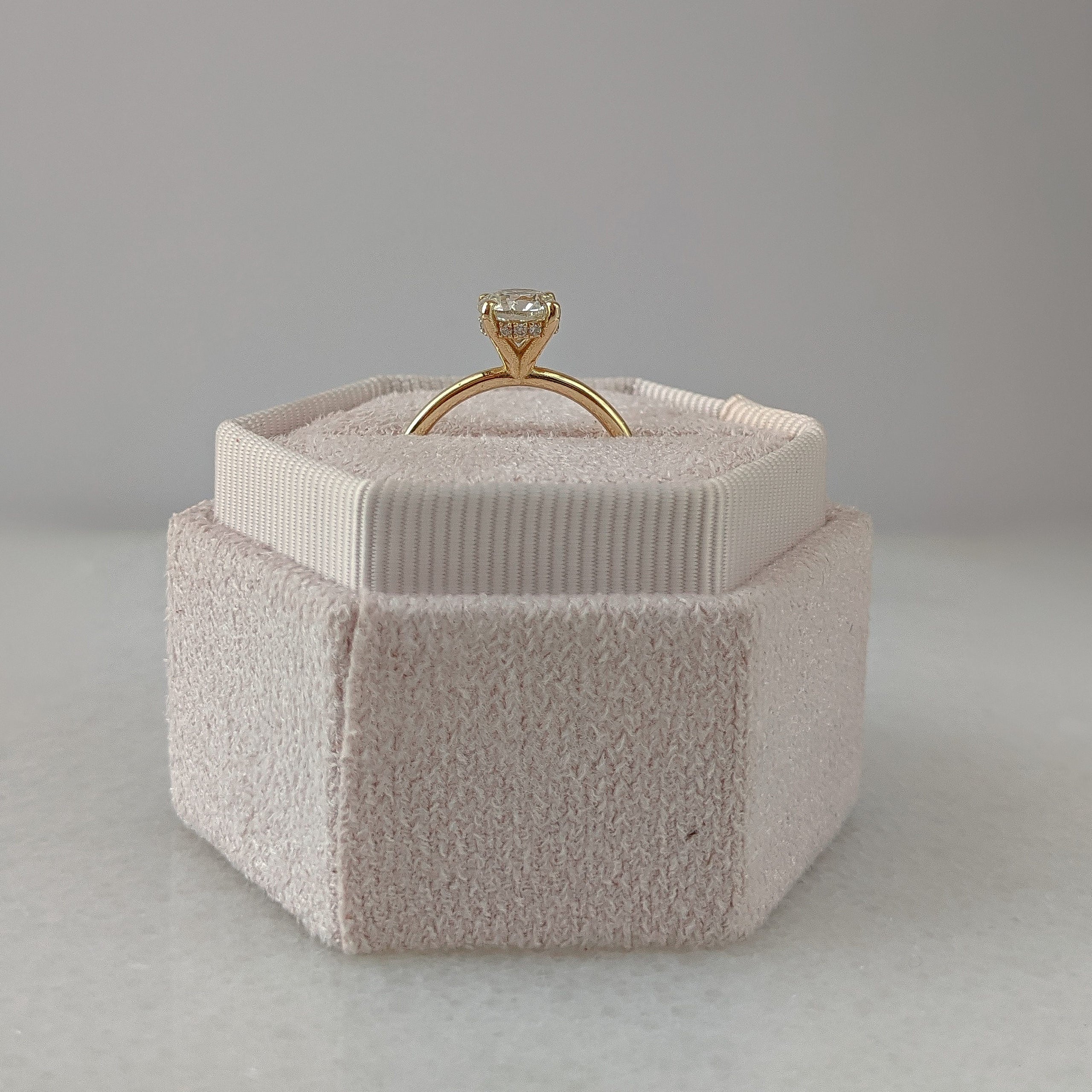 Round Hidden Halo Lab Grown Diamond Engagement Ring