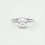 2 CT Cushion Half Bezel CVD F/VS1 Diamond Engagement Ring 1