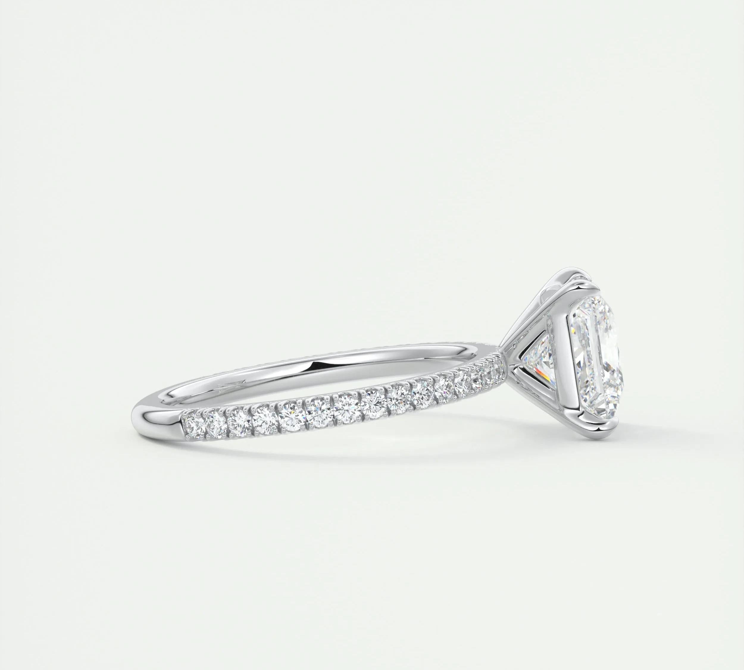 2 CT Princess Solitaire CVD F/VS1 Diamond Engagement Ring 2