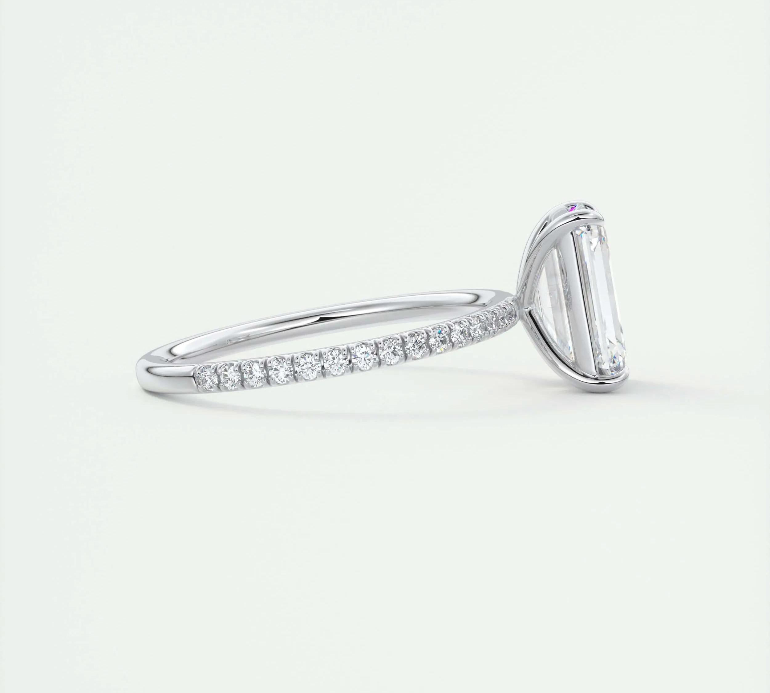 2 CT Emerald Solitaire CVD F/VS1 Diamond Engagement Ring 2