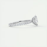 1.5 CT Oval Solitaire CVD F/VS1 Diamond Engagement Ring 2