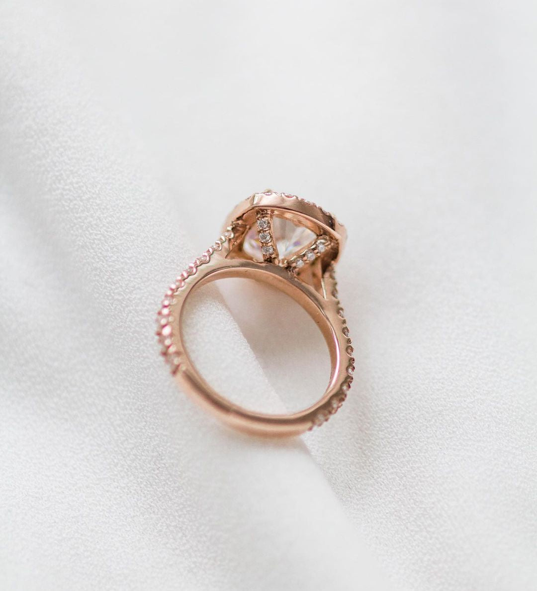 2.30 CT Cushion Halo Moissanite Engagement Ring 2