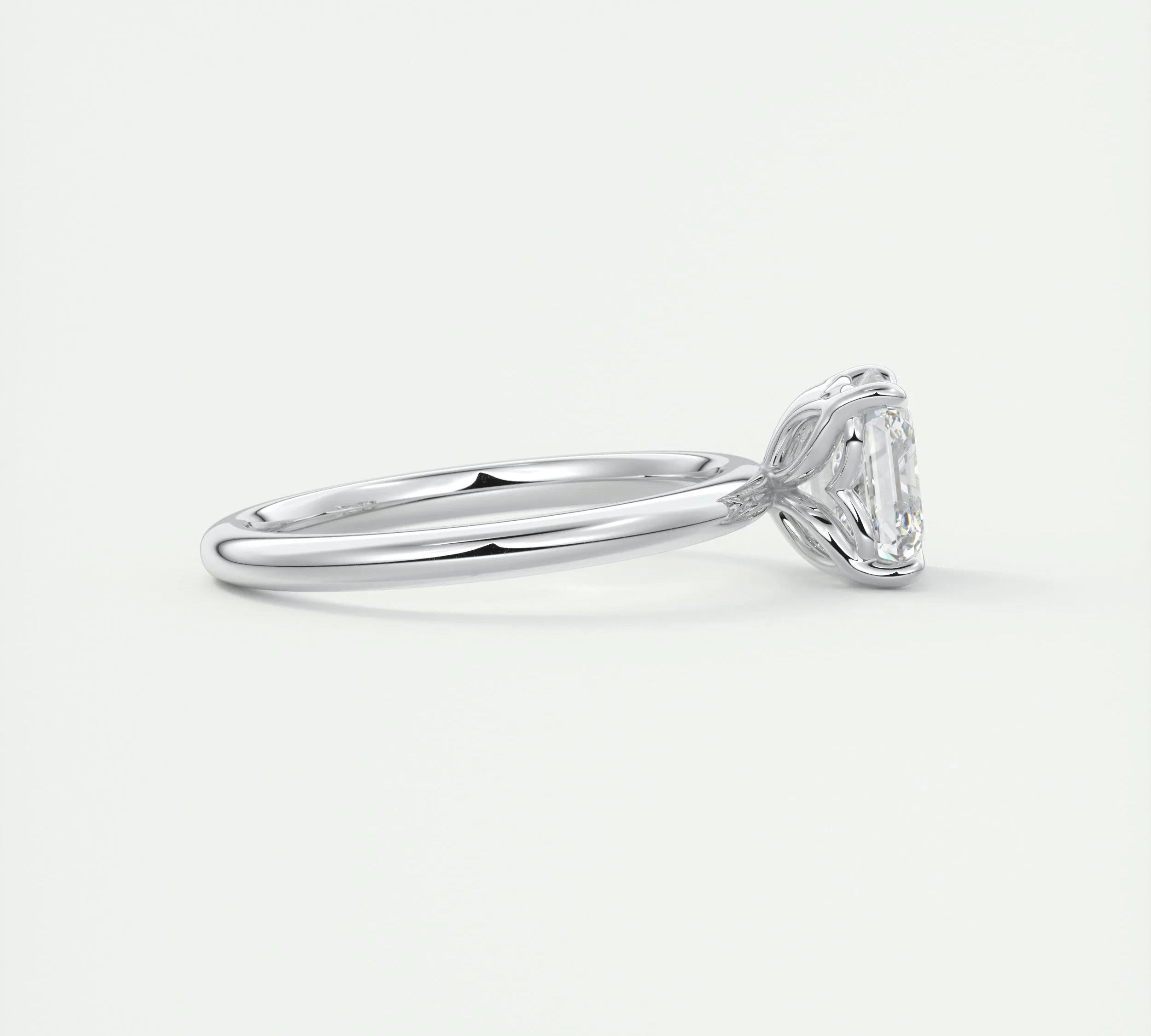 2 CT Asscher Solitaire CVD F/VS1 Diamond Engagement Ring 2